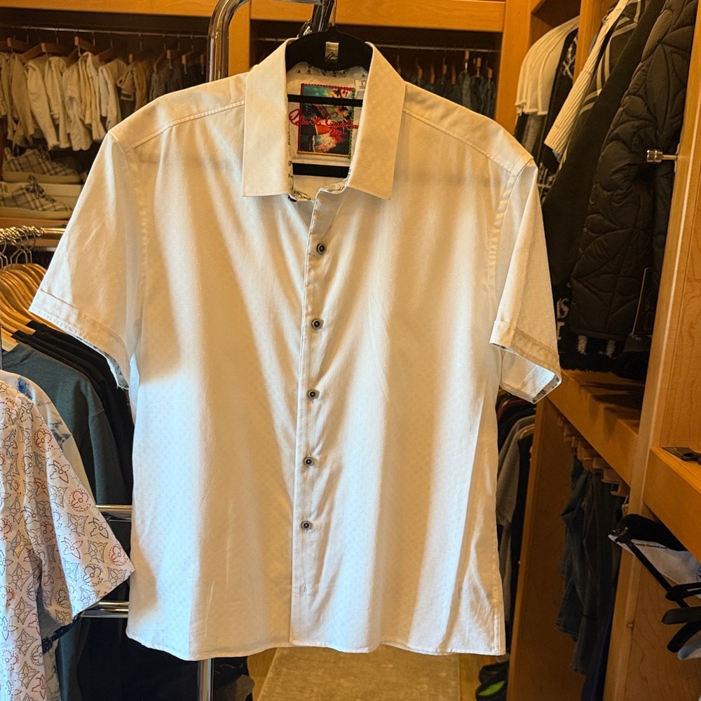 Robert Graham Bright White Button Down Shirt - image 1
